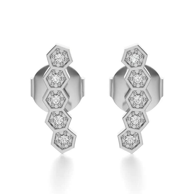 Kolczyki z diamentami z białego złota AJK_020